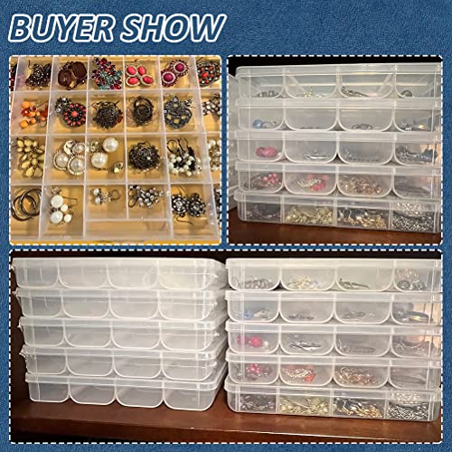 32 Grids Clear Plastic Organizer Box, Craft Storage Container For Beads Organizer, Art Diy, Crafts Jewelry Storage, Fishing Tackles, Rock Collection, 2 Pack #TOP6