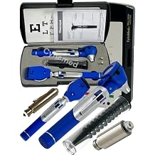 Premium Double Handle Otoscope Set -Otoscope/Great for School -Cynamed Blue