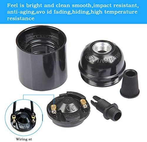FOCCTS 4 Pcs Bakelite Lamp Holder, Vintage Light Bulbs Holder Bakelite Light Holder E27 Black