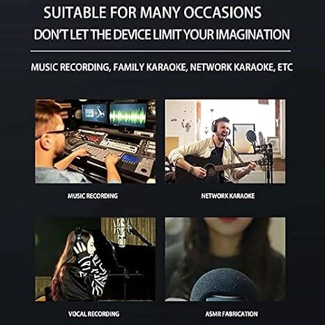 خلاط صوتي صغير للكمبيوتر الشخصي USB Mixer 2 Channel Mixer / Guitar XLR + 6.35mm 3.5mm Stereo in 48V Phantom Power