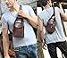 BULLCAPTAIN Leather Sling Chest Bag for Men Outdoor Hiking Travel Crossbody Bag Backpack with USB Charging Port (Dark brown)