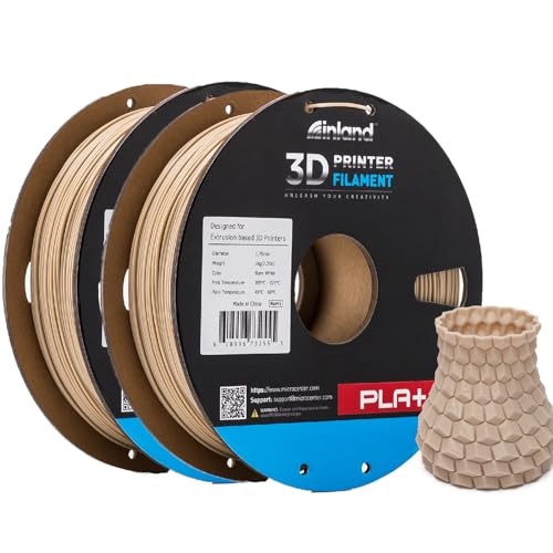 Image of INLAND Micro Center PLA+ 3D Printing Filament 1.75mm - PLA Pro Dimensional Accuracy + /- 0.03 mm - 1kg Cardboard Spool (2.2 lbs) (2 Pack Bone White, 1.75mm)