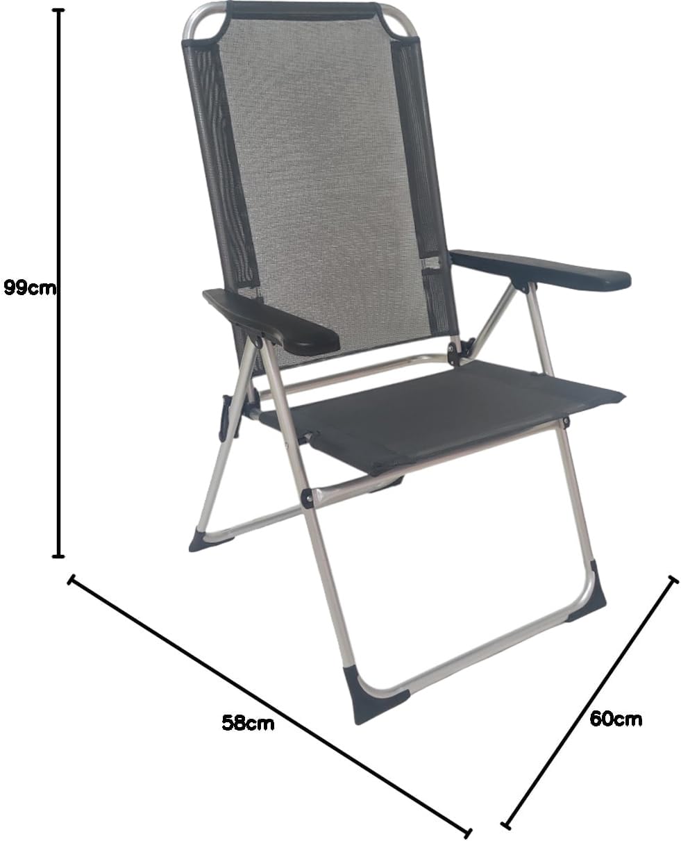 LIPARI - Tumbona reclinable plegable para piscina, jardín, camping, playa