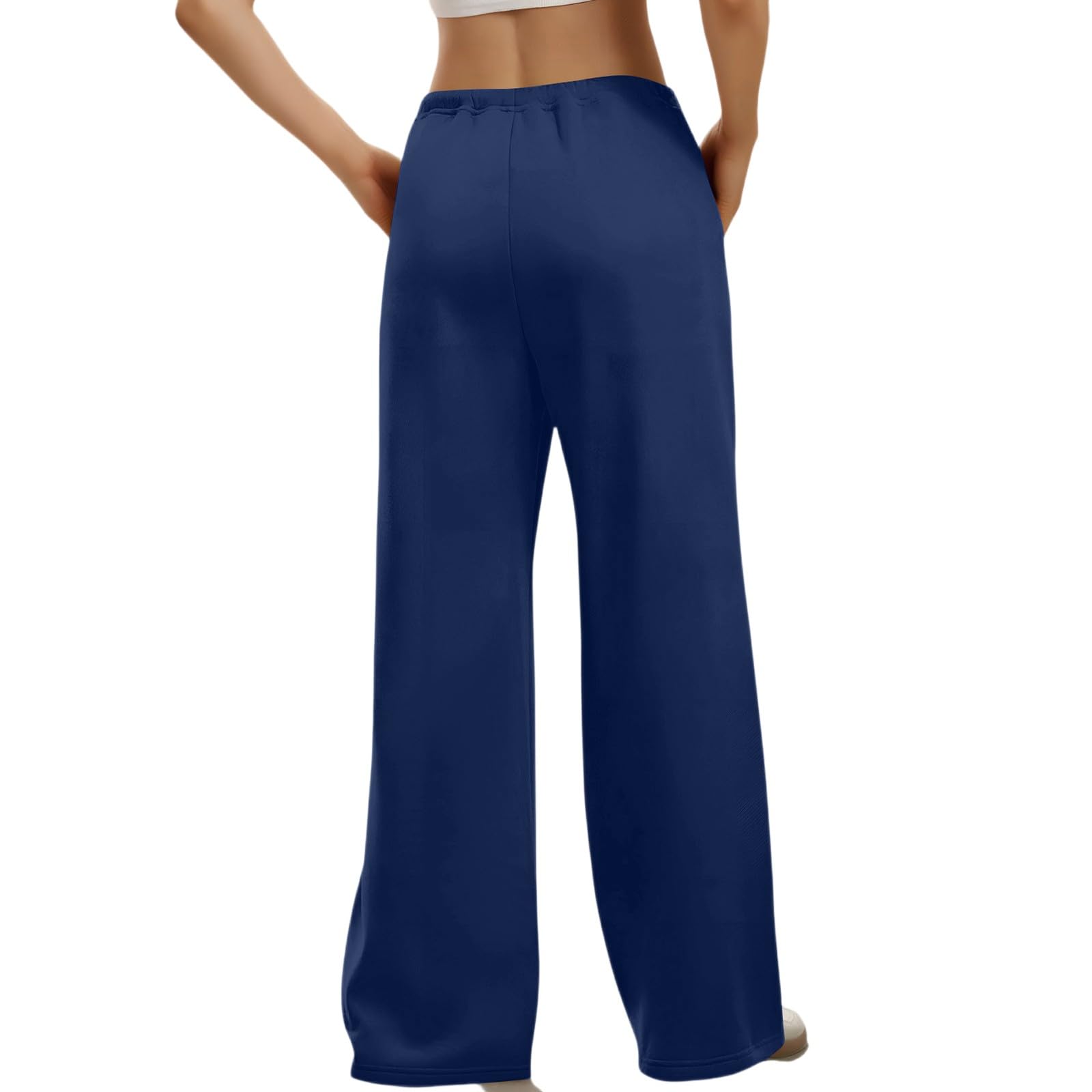 Pantaloni Sportivi Donna Pantaloni Tuta a Vita Alta Comodi Pantalone a Gamba Larga Larghi e Leggeri Pantalone Sportivi con Tasche Dritti Pant Lunghi Tinta Unita Pants Baggy per Yoga e Fitness