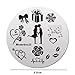 Mezerdoo Heartbeat Nail Stamping Plates Round Stainless Steel Rose Heart Nail Plates Pretty Valentine Lovers Nail Stencils