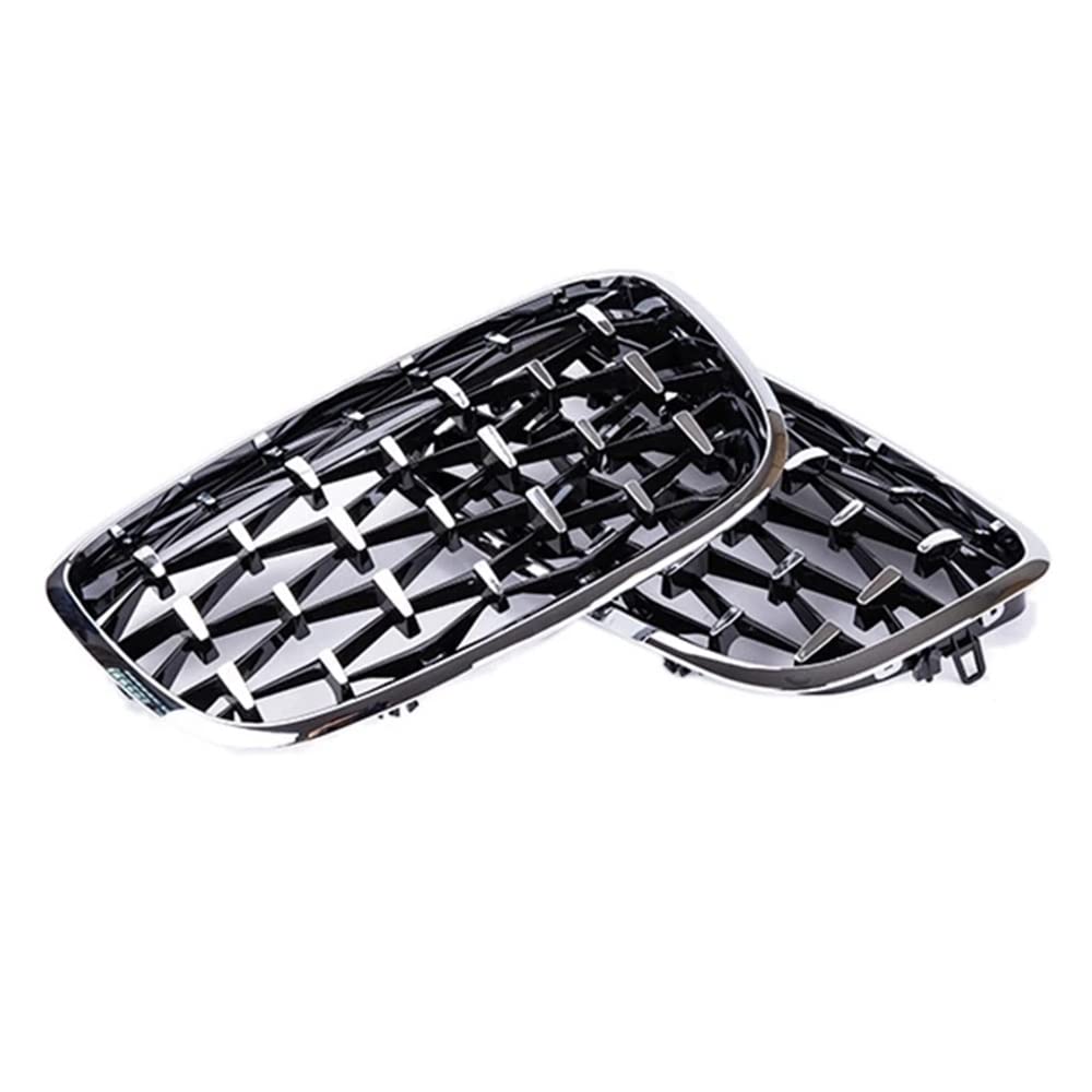 Calandre Avant Noir Brillant Pour BMW X5 E70 Et X6 E71 (2007-2014) | 2 Pièces, En ABS | Style Sport à Lamelles Simples