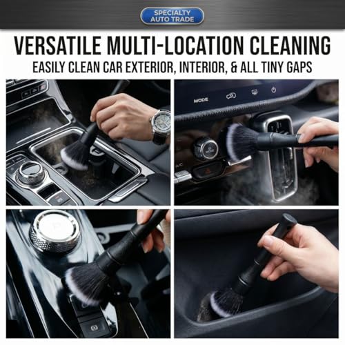 Image of VARNIRAJ Car Cleaning Kit, 4 PCS Combo with Car Duster, Cleaning Brush, Wash Mitt, and Microfiber Towel for Interior and Exterior Detailing