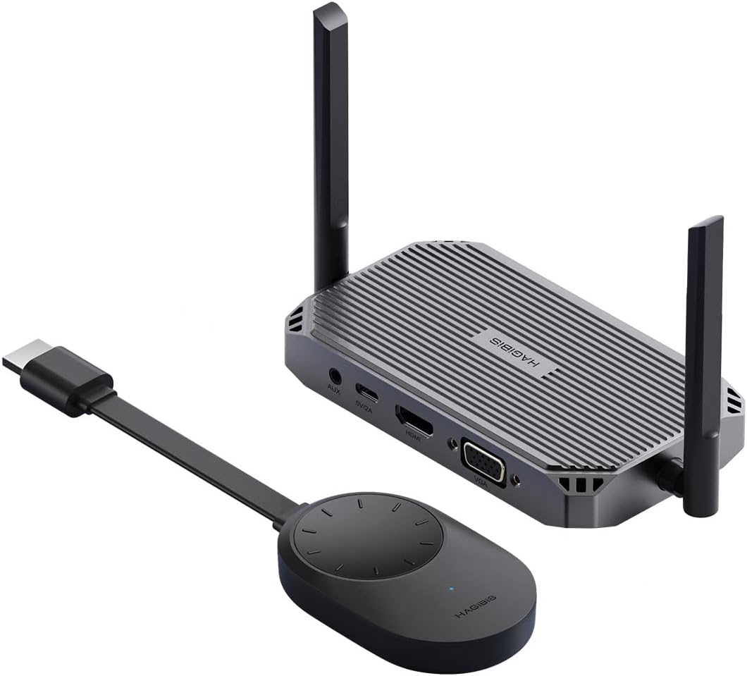 Hagibis Wireless HDMI Transmitter and Receiver - Extender Kit & Display Dongle - Plug and Play Adapter for TV, Camera, Streaming, Laptops, PC, Media, PS4/5