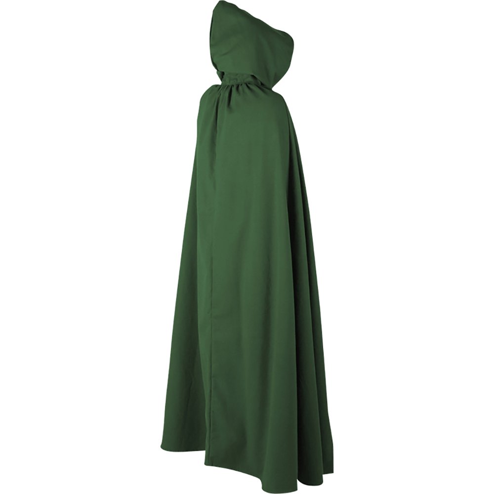 MYTHOLON Aaron Cape with Hood, Costume Made of Canvas Cotton, Medieval LARP, Fancy Dress for Men and Women, Green