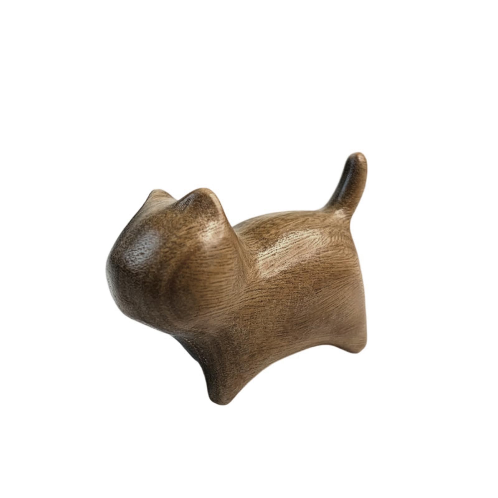XuQiZZpp Carved Wooden Cats Miniature Figurine Ornament with Unique Eyes Kitten Statue for Enhancing Bedroom Ambiances and Styles