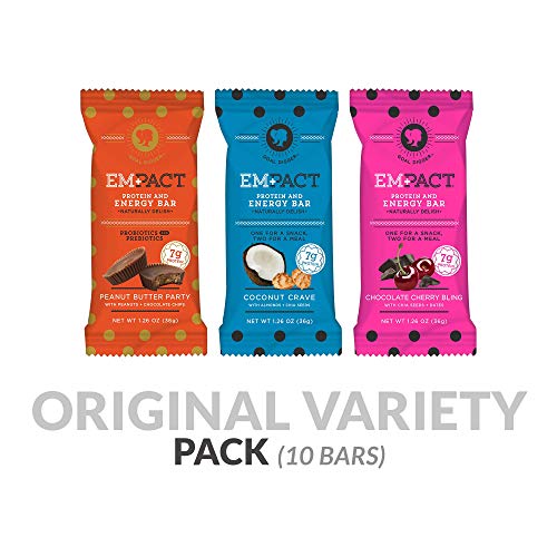 Empact Protein Bars Original Variety Pack - 4 Peanut Butter Party, 3 Chocolate Cherry Bling and 3 Coconut Crave (10 Ct) Empact Protein Bars Original Variety Pack - 4 Peanut Butter Party, 3 Chocolate Cherry Bling and 3 Coconut Crave (10 Ct)
