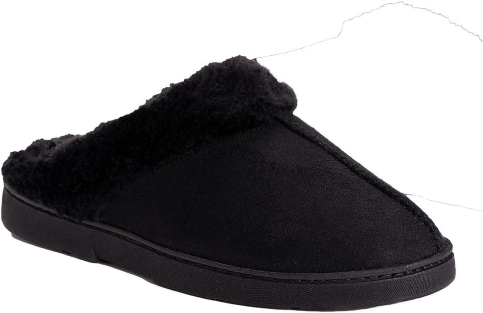 MUK LUKS Women's Polysuede Clog, Black, 11-12