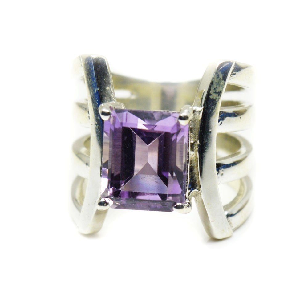 Unisex plata de ley 925 plata talla ovalada purpura