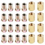 UNLRAE 24PCS Brake Line Fittings,Include 8PCS 3/16 Brake Line Union & 16PCS Nuts,Car Accessories Brake Line Fitting Assortment Kit,Automotive Replacement,Suitable for Cars,ATVs,Trucks,SUVs