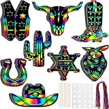 Engage in Creative Expressions: this western theme scratch cards kit comes with 80 pieces of scratch paper, 80 wooden sticks for scratching, 80 ribbons, and 6 sheets of adhesive dots, fulfilling adults' DIY creativity needs in myriad shapes and sizes...