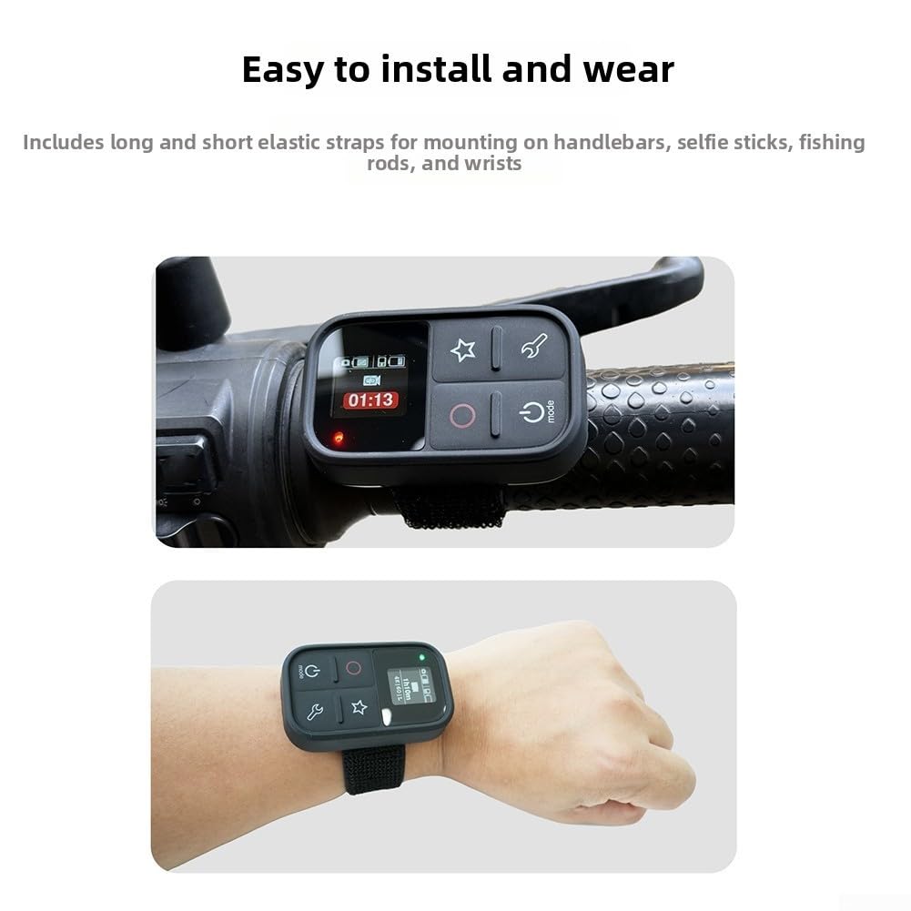Oniissy Mando a distancia inalámbrico para Go Pro 13 12 11 10 9 MAX 2, funda impermeable de ABS para cámara BT de 6 x 4 x 2 cm, diseño para cámara de acción deportiva, accesorios color negro