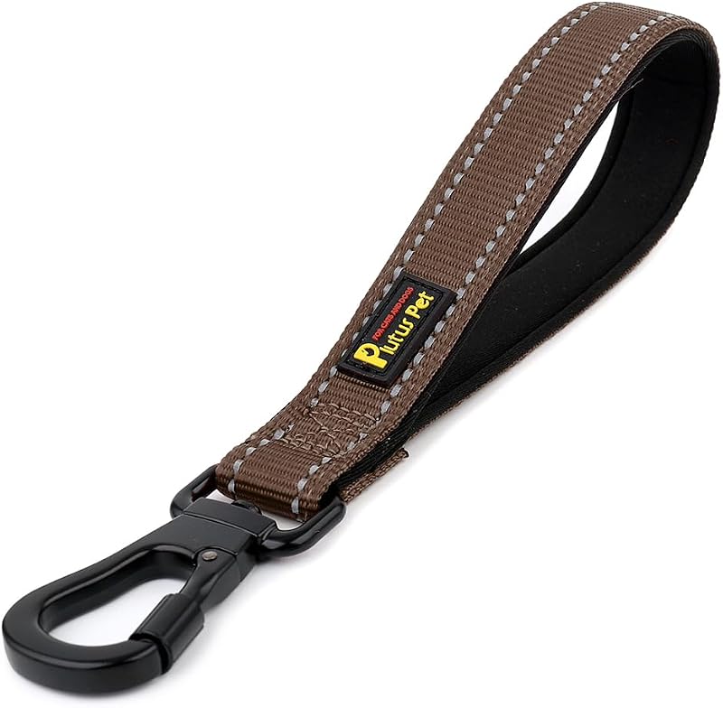 Guia curta para cães com alça acolchoada e mosquetão com trava PLUTUS PET – 25,4 cm