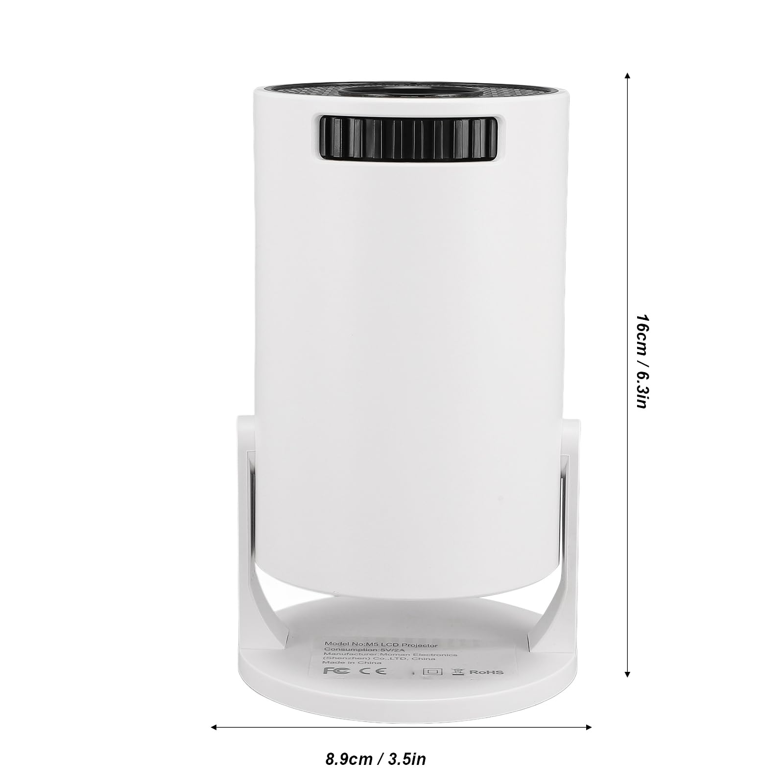 Mini Proiettore per Telefono 1080P con WiFi e Bluetooth, Regolabile a 270°, Correzione Trapezoidale Orizzontale Automatica, Videoproiettori per Telefono