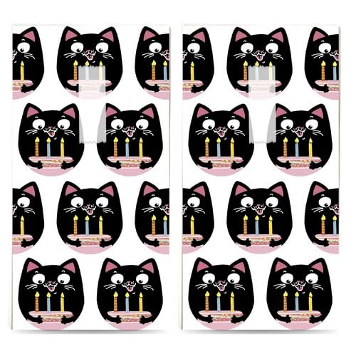 20 pañuelos individuales con diseño de gato con pastel. 2 paquetes de 10 pañuelos individuales impresos como regalo.