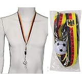 NOOR Trillerpfeife mit Halsband Pfeife Deutschland, Fanartikel, WM 2018, Fahne, Fußball 1er Pack (1x 1 Pfeife)