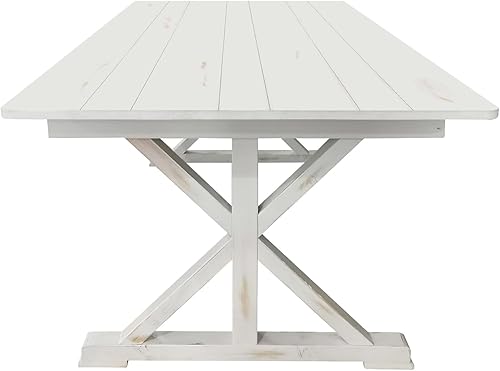 Miniatura 6 de Flash Furniture Hercules - Mesa de comedor plegable con patas en X, mesa rectangular de pino macizo de grado comercial para 8, 7 x 40 pulgadas,