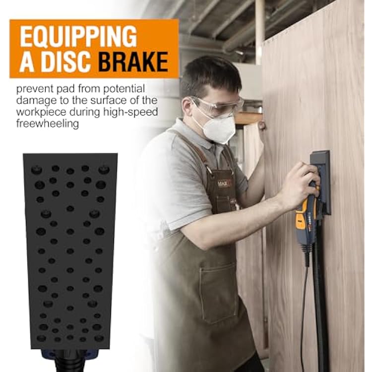 Sheet Sander, MAXXT 350W Brushless Sheet Orbital Finishing Sander with 4,000-10,000rpm,Low Vibration Electric Palm Sander for Efficient Woodworking, Tight Spaces Sanding, and Polishing