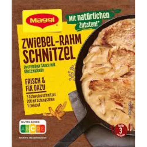 MAGGI Fix für Zwiebel-Rahm Schnitzel, Würzmischung, mit natürlichen Zutaten*, für 3 Portionen, 1er Pack (1 x 33g)