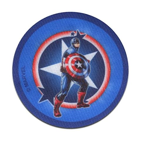 Marvel © Avengers Captain America Comic Star - Iron on Patches Adhesive Emblem Stickers Appliques, Size: 2,45 x 2,45 inch Cover