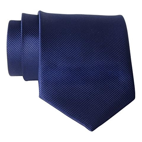 QBSM Mens Ties Navy Blue Solid Color Formal Dress Suit Neckties Neck Tie Cover