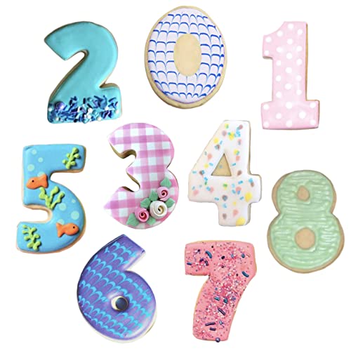 Ann Clark Cookie Cutters 9-Piece Numbers Cookie Cutter Set Birthday Number Cookie Cutters With Recipe Booklet #TOP1
