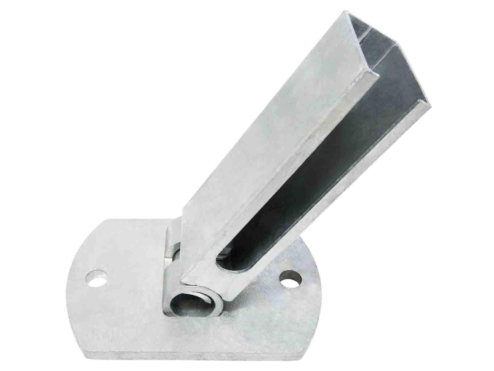 Zaundirekt Flexible Bodenplatte I Feuerverzinkt I 60x40x2 Rechteckrohr I Zaunpfosten bis 1230mm Zaunhöhe I Fussplatten Adapter I Pfostenschuh