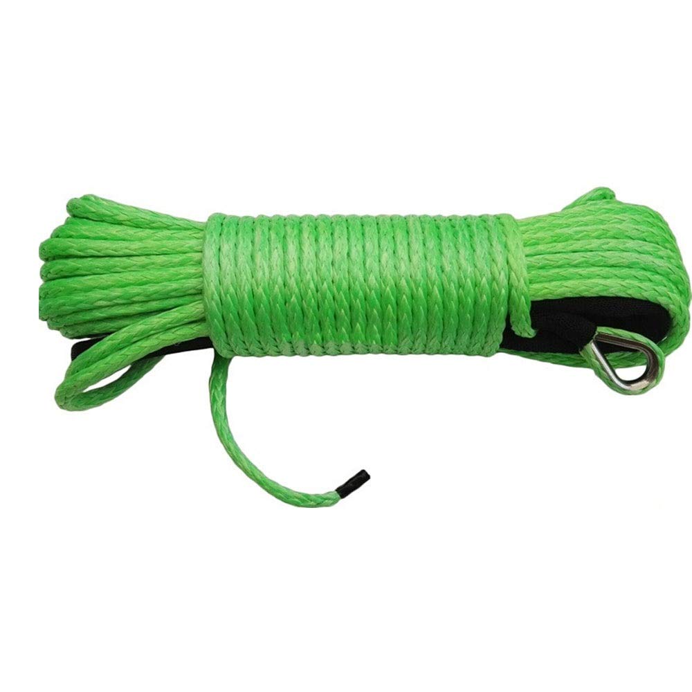 Winch Rope, Green 6mm*24m Synthetic Rope Add 4500lbs Aluminum Hawse Fairlead,Off Road,Replacement Winch Cable,ATV Line
