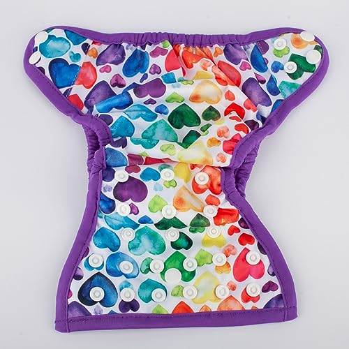 Newborn Baby Diaper Nappy Cover 8lbs-10lbs (Multicolor Hearts)2
