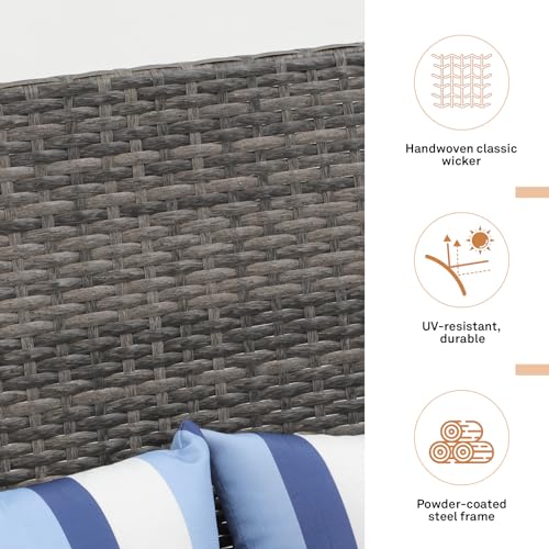 Sunsitt Outdoor Wicker Loveseat With Cushions thumb #3