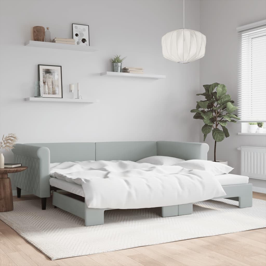 Sofá cama nido de terciopelo: doble funcionalidad de descanso en un diseño de 42.5kg