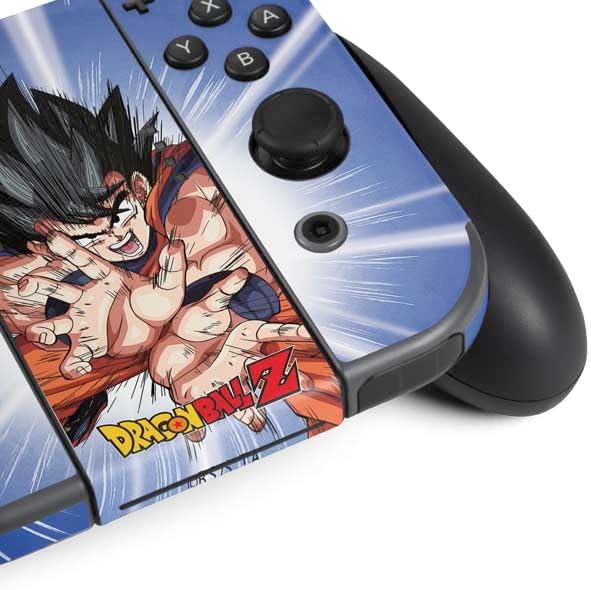 Skinit Decal Gaming Skin Compatible with Nintendo Switch Bundle - Officially Licensed Dragon Ball Z Goku Kamehameha Blast Design