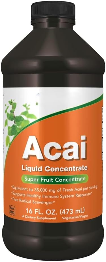 Liquid Acai Concentrate, Super Fruit Concentrate, Equals to 35000 mg of Fresh Acai per Serving, Vegan, 473 ml