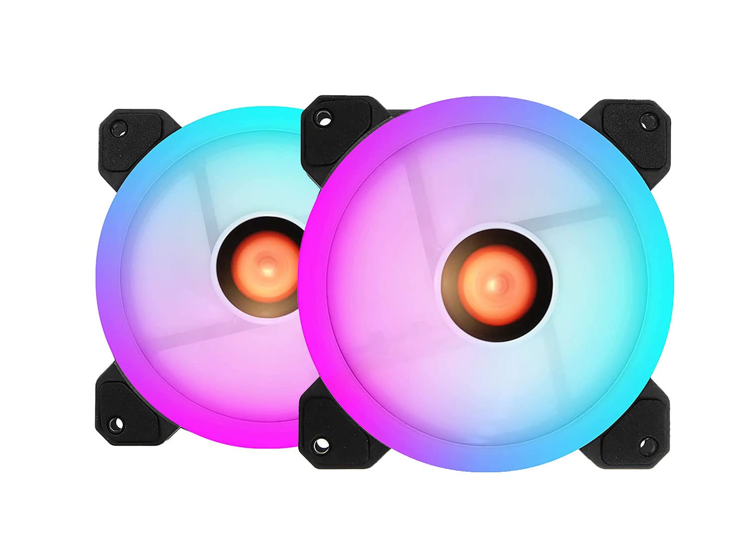 Entwino 2 Pacs Of RGB Gaming Cooling Fans, Size 120mm RGB Case Fans, 14 ...
