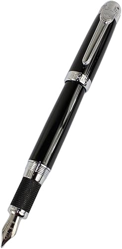 Gullor Pluma estilográfica avanzada Jinhao 189 Noblest Negro 18kgp Punta Media