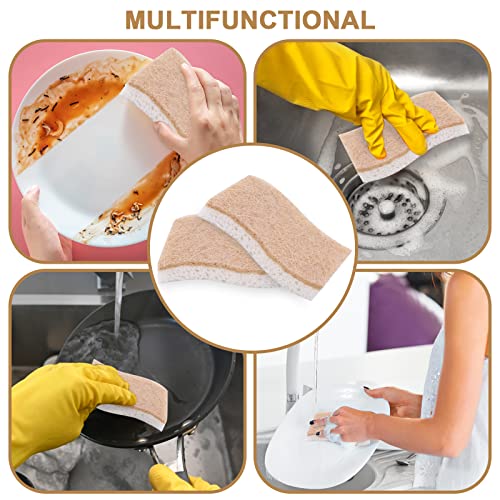 Sibba 5Pcs Cleaning Sponges For Kitchen, Non-Scratch Scrub Sponge, Natural Biodegradable Plant Based Scrubber Sponges For Cleaning Dishes, Odor Free #TOP5