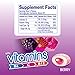 Mentos Vitamins Gum Sugar-Free Chewing Gum with Xylitol, Berry Flavor, Easter Basket Essentials Stuffers for Kids and Adults, Vitamins, 45 Pieces (6-Pack)