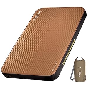 LOSTHORIZON 4.5” Thick Self Inflating Sleeping Pad with Solid Foam, Camping Mattress with Pump Sack, Portable Roll Up Bed, Inflatable Outdoor Mat for Rooftop Tent Car Truck Van, Double