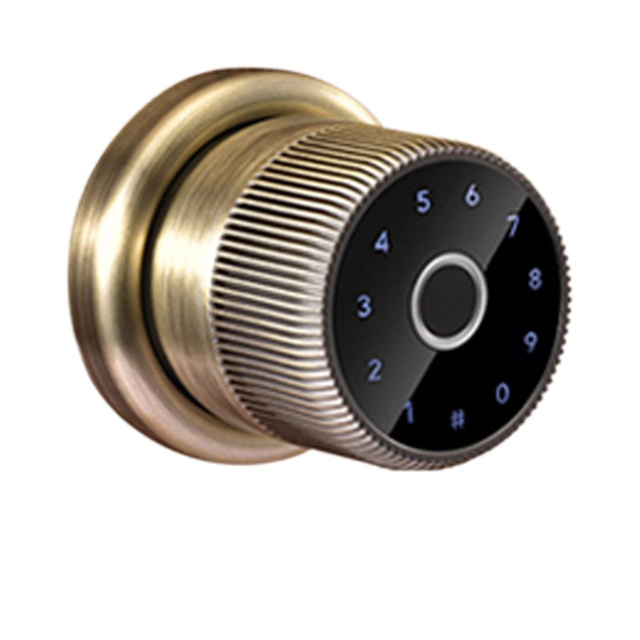 CVFRDD Smart Door Knob, TTLOCK Electronic Digital Keypad Zinc Knob Fingerprint Smart Cylinder Door Lock Keyless Entry Door Handle(Antique)