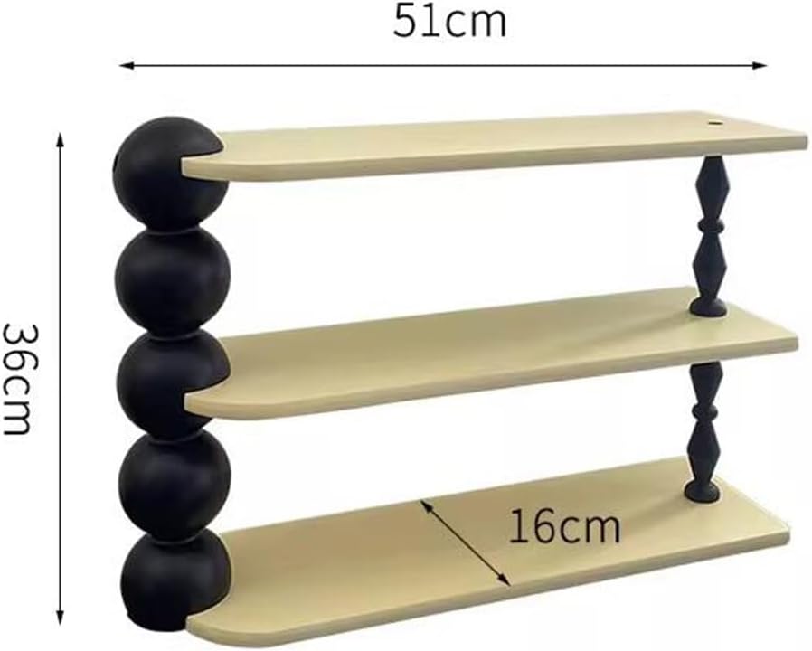 3 Tier Wooden Coffee Cup Holder Vintage Desktop Shelf Aromatherapy Perfume Storage Multi-functional Small Display Shelf For Office, Kitchen, Bedroom, Bathroom, 51*16*36cm, White