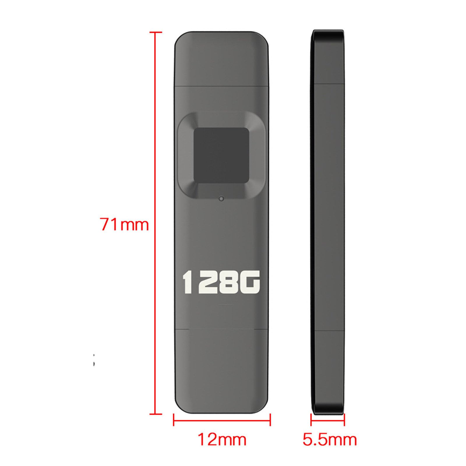 Chiavetta USB 2 in 1 Chiavetta USB per impronte digitali Protezione di sicurezza crittografata Chiavetta USB per impronte digitali per PC Smartphone,128G