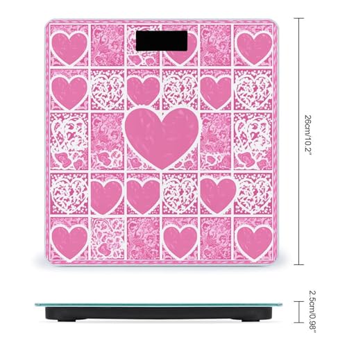 Báscula Digital de Vidrio Templado White Love Heart miniatura 2