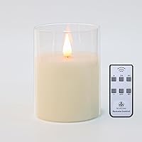 Vista 9 de Velas sin llama que funcionan con pilas con temporizador, llama móvil 3D parpadeante, duran más de 600 horas, velas LED eléctricas de cera real