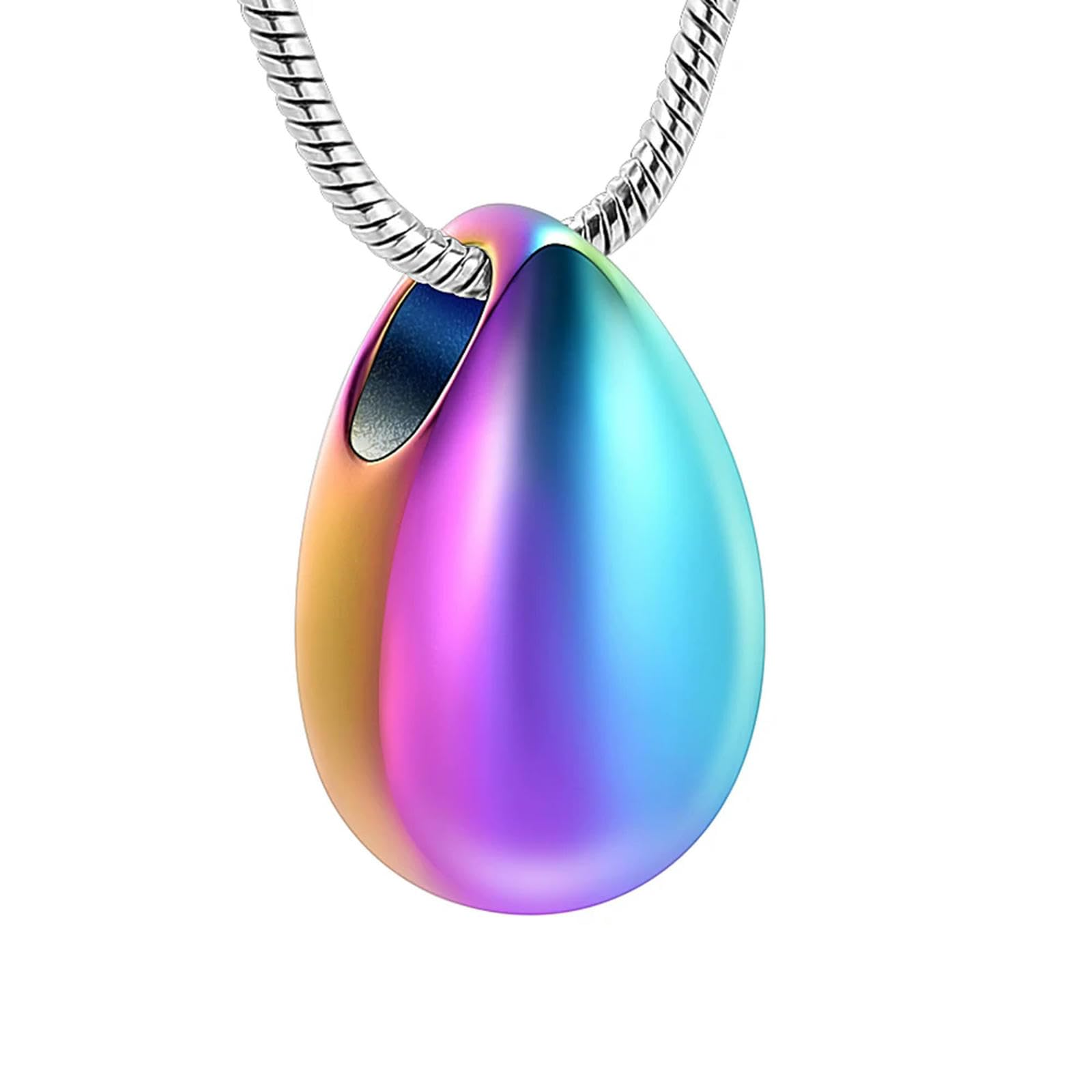 Collier de cendres en goutte d'eau pendentif urne funéraire coloré