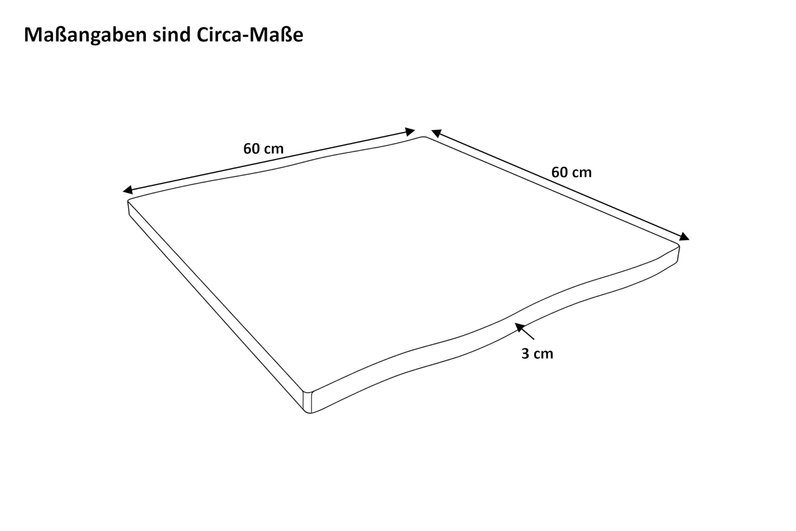 SAM Tischplatte Joan | 60 x 60 cm eckig | Holz | Farbe: Eiche | Baumkante | Holzplatte für Küche & Café