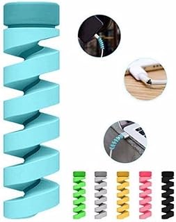 واقي كابل مرن من السيليكون على شكل حلزوني، مجموعة مكونة من 8 قطع، مصمم لحماية وتأمين كابل شاحن الهاتف المحمول الخاص بك من التلف والتآكل.